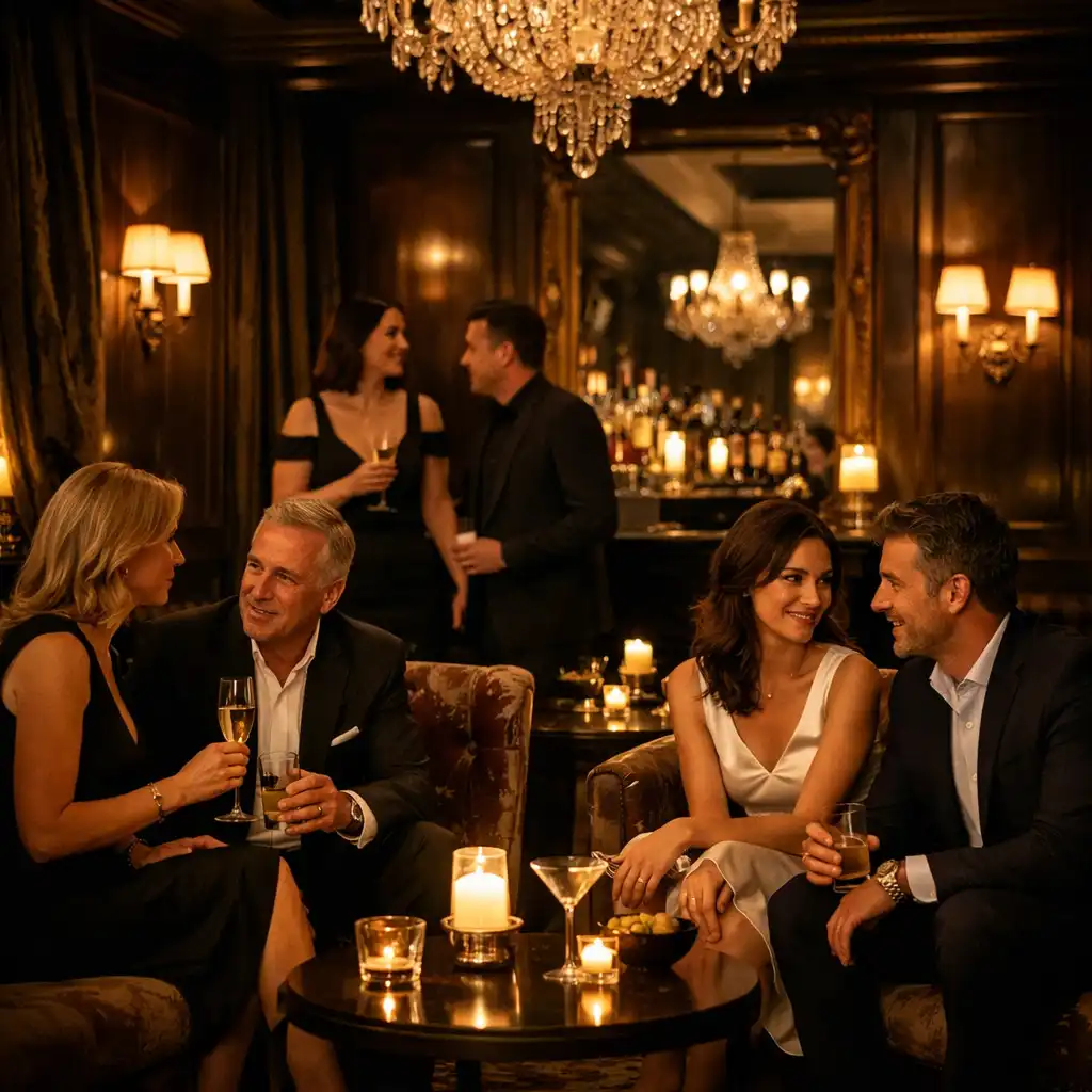 Ambiance feutrée et élégante d'un club privé